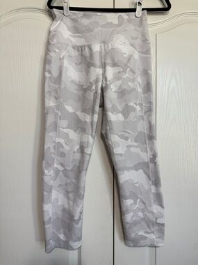 RBX White and Light Gray Camo Leggings with Side Pockets